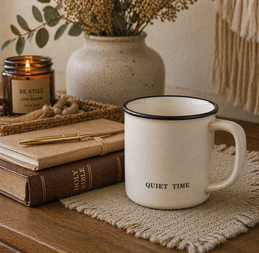 Quiet Time Mug — Slow Down + Be With Him